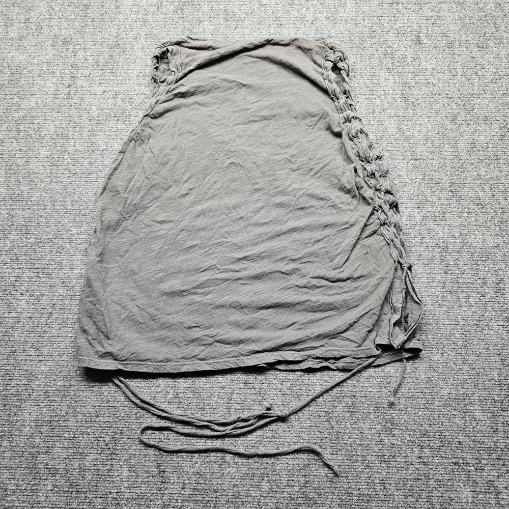 Lucky Brand Nashville Music Graphic Tank Top Lace Up Sides Gray Small - Picture 7 of 8